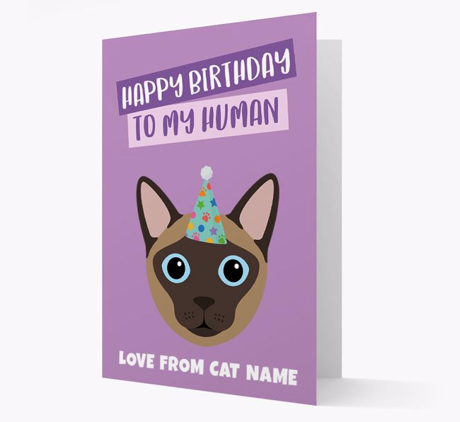 'Happy Birthday to My Human' - Personalised {breedCommonName} Card